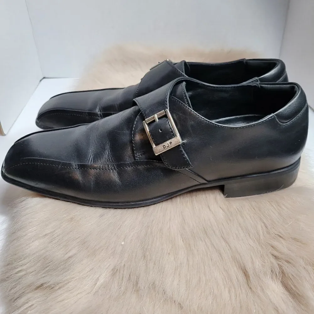 Donald J. Pliner Single Monk Strap Black Leather Mens Shoes Size 11